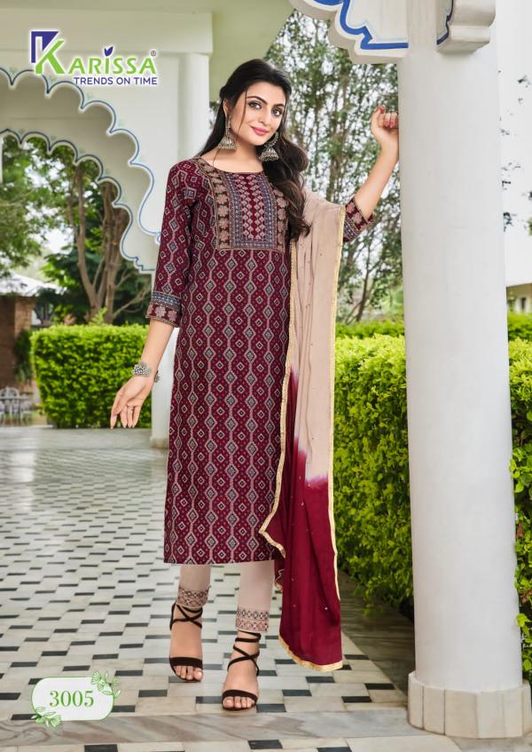 Karissa Siya 3 Trendy Premium Foil Print Kurti With Bottom Dupatta